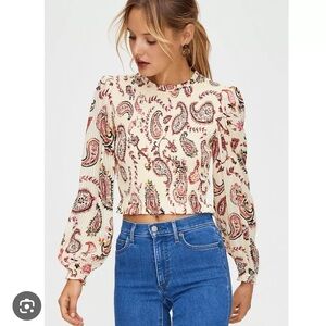 Aritzia Wilfred Lilith Blouse paisley long sleeve